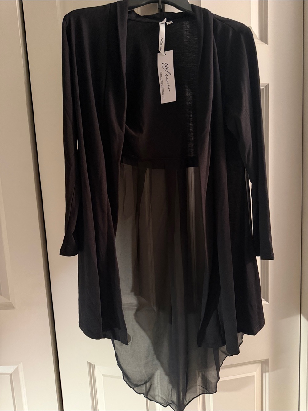 NWT NY Collection half sheer open cardigan. Size PM.